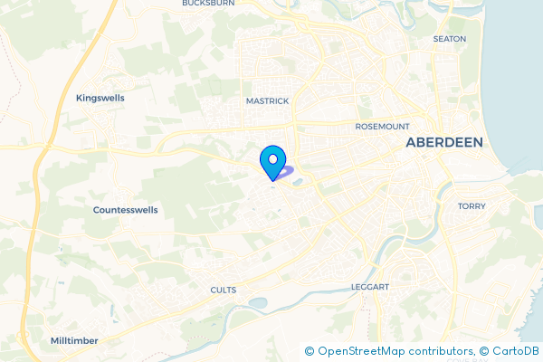 Coach Hire route map for Craigiebuckler, Aberdeen City