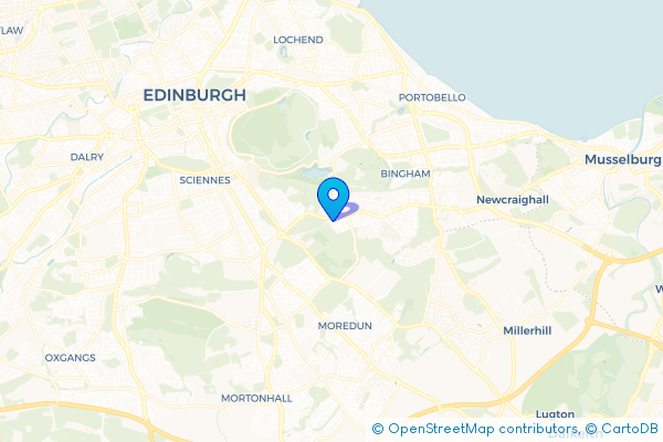 Coach Hire route map for Craigmillar, City of Edinburgh