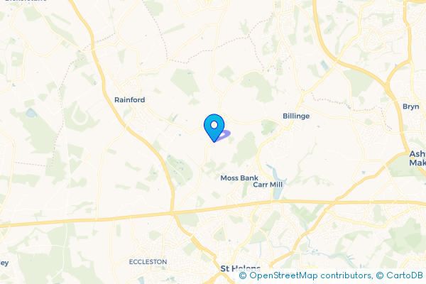 Coach Hire route map for Crank, Merseyside