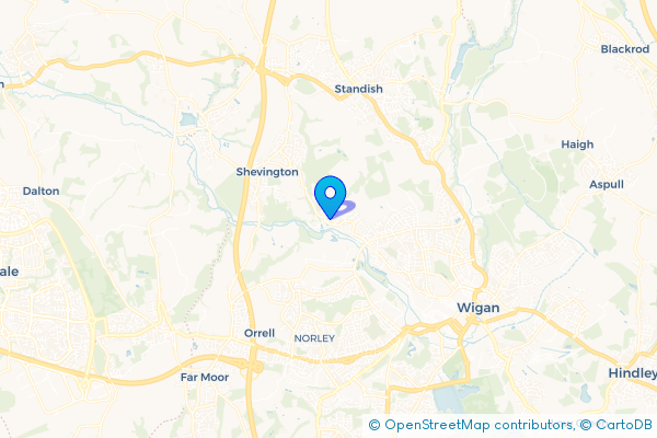 Coach Hire route map for Crooke, Greater Manchester