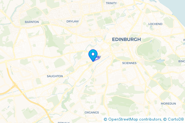 Coach Hire route map for Dalry, City of Edinburgh