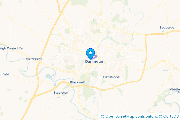 Coach Hire route map for Darlington, County Durham