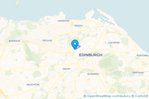 Coach Hire route map for Dean, City of Edinburgh