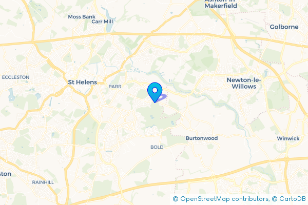 Coach Hire route map for Derbyshire Hill, Merseyside