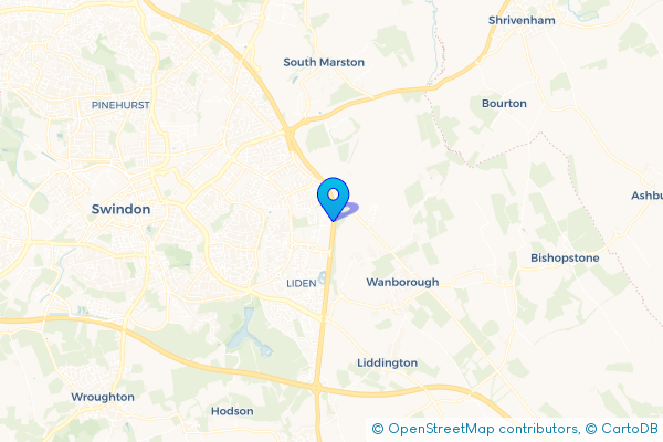 Coach Hire route map for Dorcan, Wiltshire
