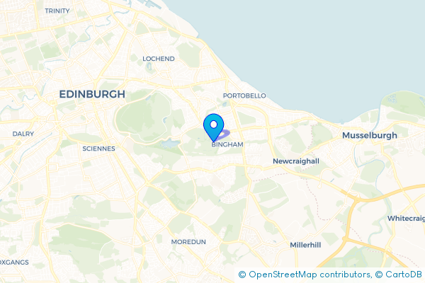 Coach Hire route map for Duddingston, City of Edinburgh
