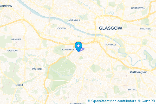 Coach Hire route map for Dumbreck, Glasgow City