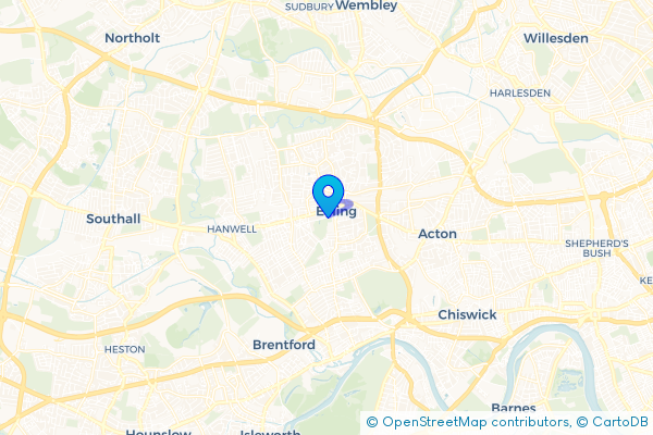 Coach Hire route map for Ealing