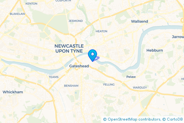 Coach Hire route map for East Gateshead, Tyne and Wear