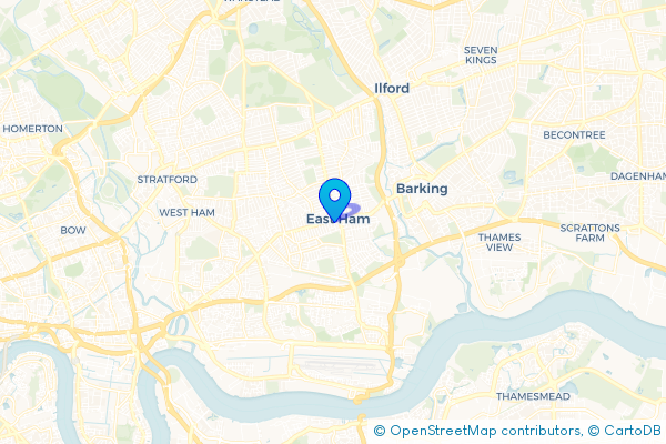 Coach Hire route map for East Ham, Greater London