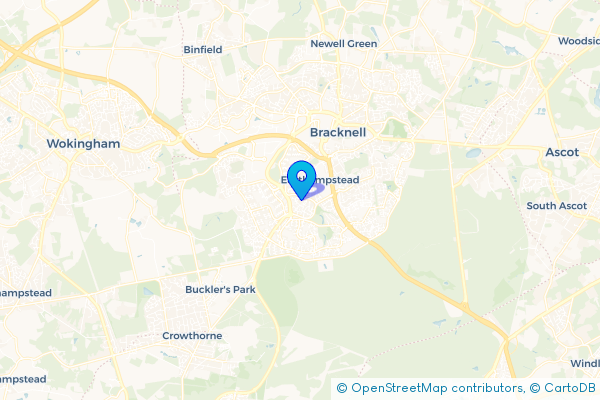 Coach Hire route map for Easthampstead, Berkshire