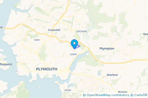 Coach Hire route map for Efford, Devon