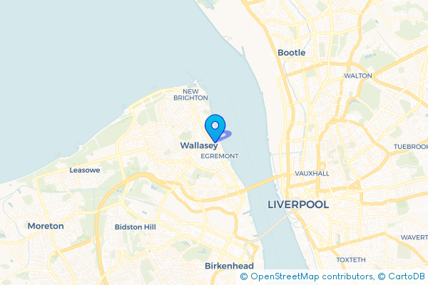 Coach Hire route map for Egremont, Merseyside