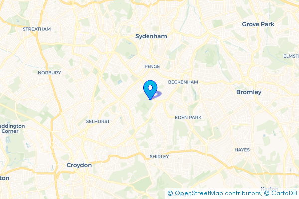 Coach Hire route map for Elmers End, Greater London