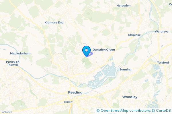 Coach Hire route map for Emmer Green, Berkshire