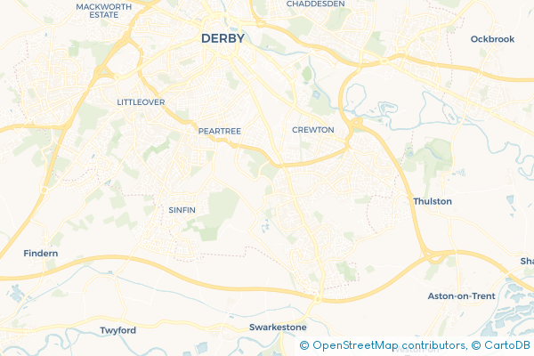 Coach Hire route map for Allenton, Derbyshire