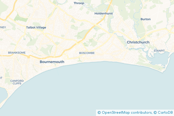 Coach Hire route map for Boscombe, Dorset