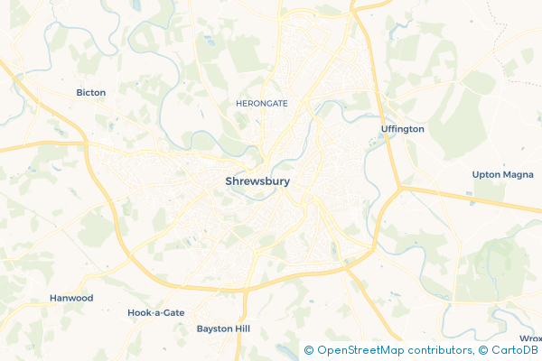 Coach Hire route map for Cherry Orchard, Shropshire