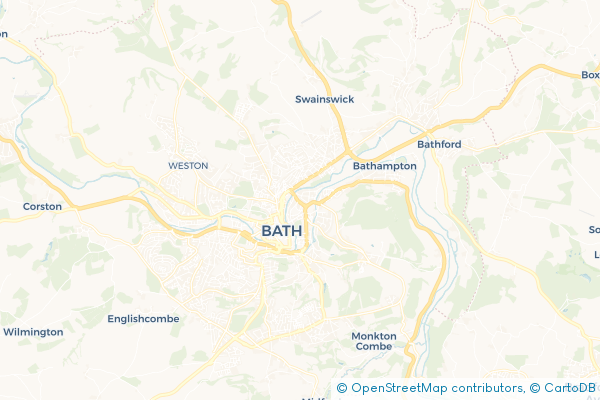 Coach Hire route map for Bathwick, Somerset