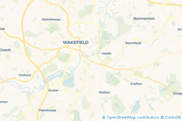 Coach Hire route map for Agbrigg, West Yorkshire