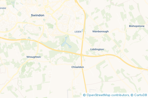 Coach Hire route map for Badbury Wick, Wiltshire