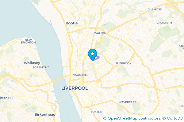 Coach Hire route map for Everton, Merseyside