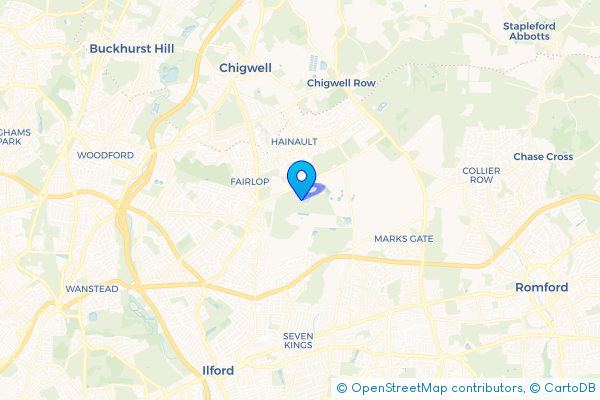 Coach Hire route map for Fairlop, Greater London