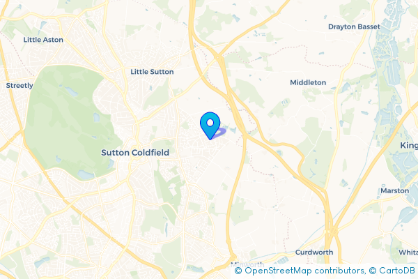 Coach Hire route map for Falcon Lodge, West Midlands