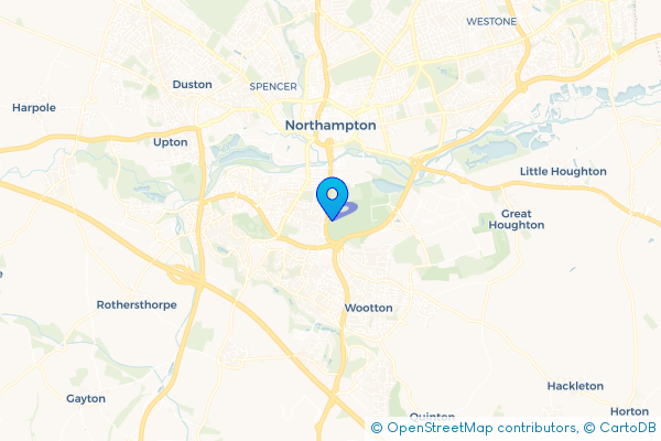 Coach Hire route map for Far Cotton, Northamptonshire