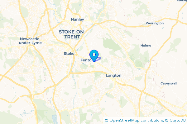 Coach Hire route map for Fenton, Staffordshire