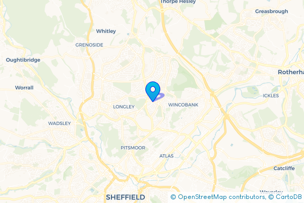 Coach Hire route map for Firth Park, South Yorkshire