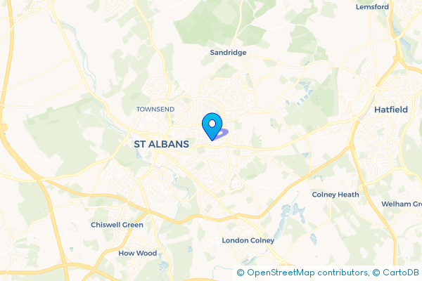 Coach Hire route map for Fleetville, Hertfordshire