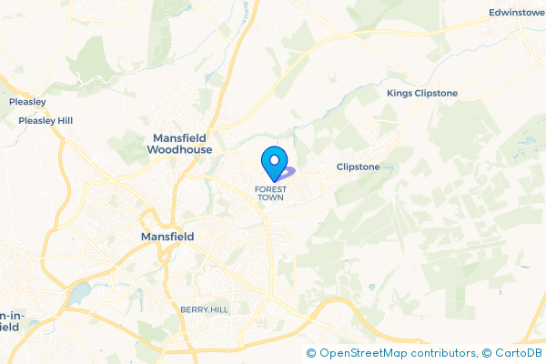 Coach Hire route map for Forest Town, Nottinghamshire
