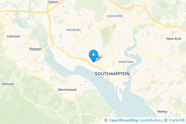 Coach Hire route map for Freemantle, Hampshire
