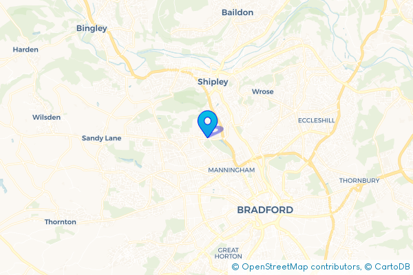 Coach Hire route map for Frizinghall, West Yorkshire