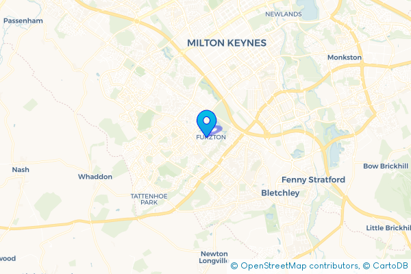 Coach Hire route map for Furzton, Buckinghamshire