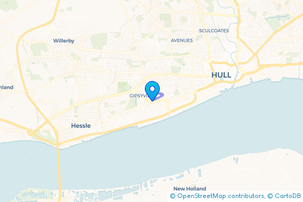 Coach Hire route map for Gipsyville, East Riding of Yorkshire
