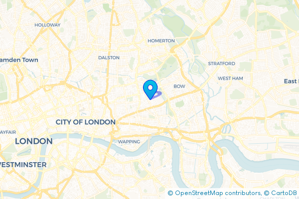Coach Hire route map for Globe Town, Greater London