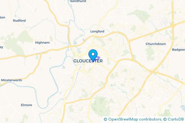 Coach Hire route map for Gloucester, Gloucestershire