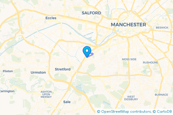 Coach Hire route map for Gorse Hill, Greater Manchester