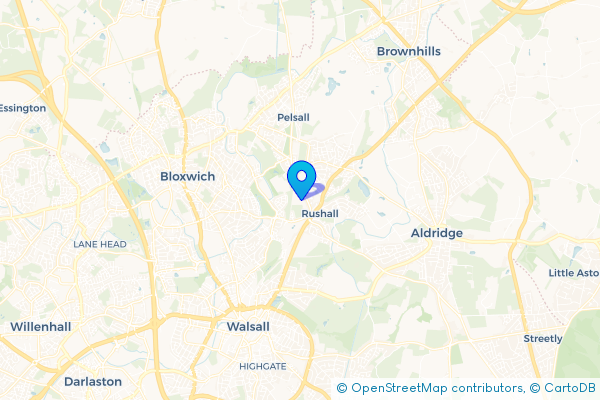 Coach Hire route map for Goscote, West Midlands