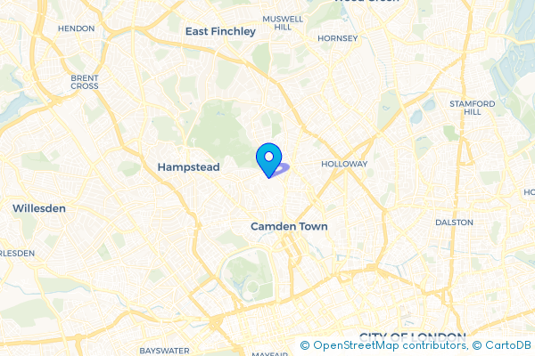 Coach Hire route map for Gospel Oak, Greater London