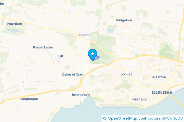 Coach Hire route map for Gourdie, Dundee City