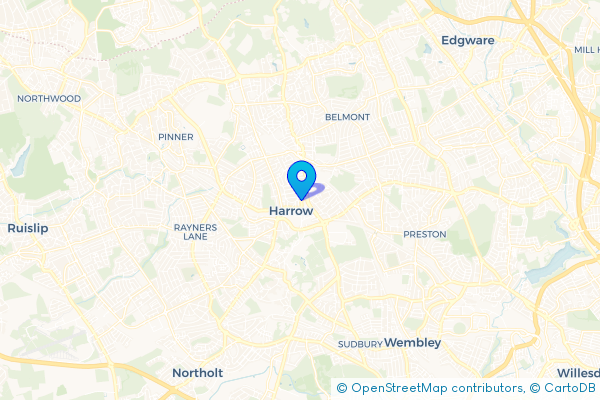 Coach Hire route map for Greenhill, Greater London