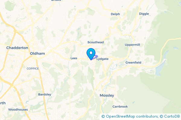Coach Hire route map for Grotton, Greater Manchester