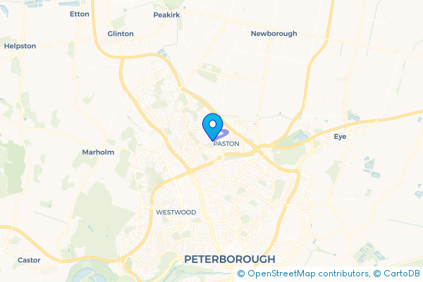 Coach Hire route map for Gunthorpe, Cambridgeshire