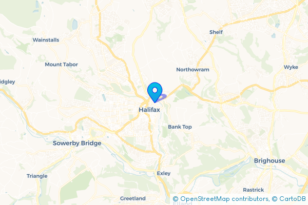 Coach Hire route map for Halifax, West Yorkshire