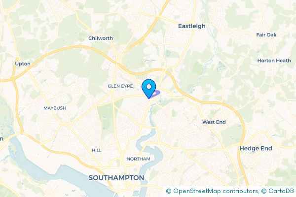 Coach Hire route map for Hampton Park, Hampshire