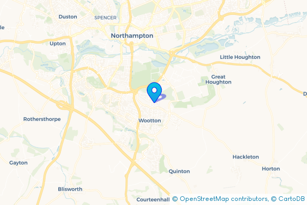 Coach Hire route map for Hardingstone, Northamptonshire