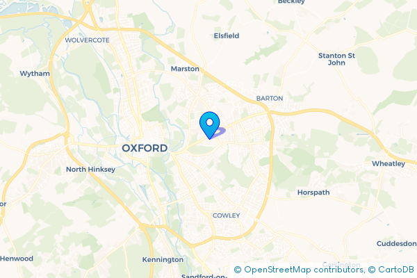 Coach Hire route map for Headington Hill, Oxfordshire